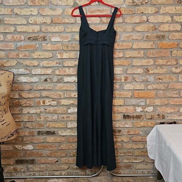 NWT After Six Evergreen Crepe V notched Bodice Maxi gown size 0 - Picture 4 of 12